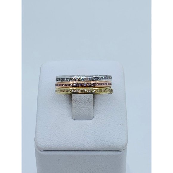 10k gold ring band set stackable size 8 0r 9 ❤️